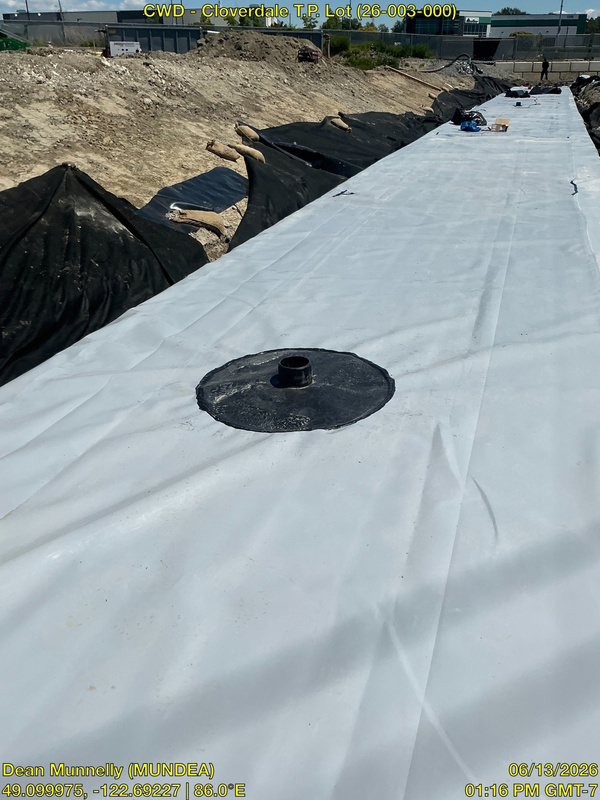Custom-welded 375mm pipe boot penetration through the detention liner