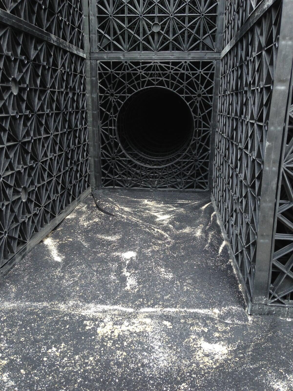 Flo-Channel drainage channel installed in a commercial water management project.